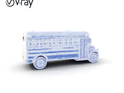 Detailed School Bus D Model Pack Low-poly 3D model