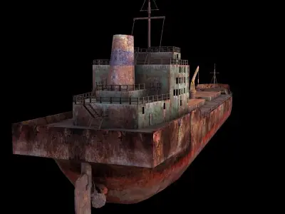 Marine cargo ship Low-poly 3D model