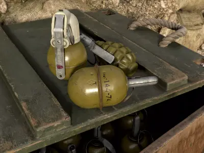 Soviet Grenade pack RGD-5 F1 and RGO lowpoly