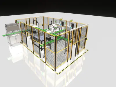 FULL - Line Pick And Place Scara Robot 3D model