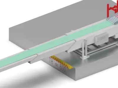 3D design of telescopic retracting loading conveyor 3D model