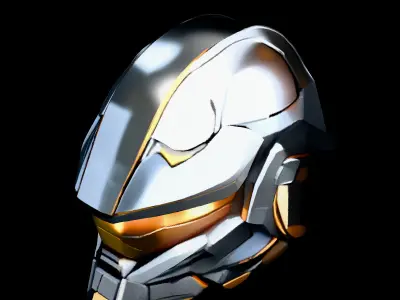 SciFi Helmet Futuristic Combat Gear Low-poly 3D model