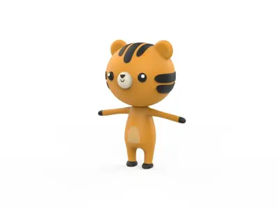 Stylized Character 001 Tiger Low-poly 3D model