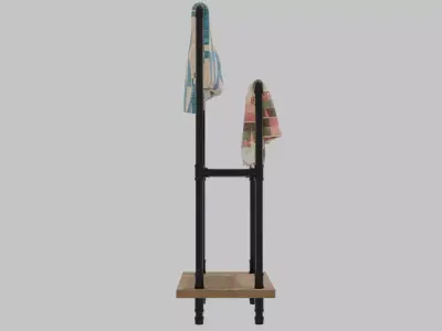 Industrial Pipe Fitting Quilt Stand Low-poly 3D model
