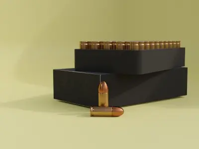 9mm Bullet Box Free 3D model