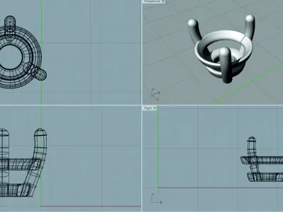 A package of solitaire ring heads engagement 3 prong printable 3D print model