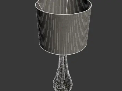Olive  Frosted Trail Lamp On Antique Brass Bases 3D model