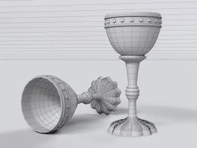 CHALICE-GOLD gold and goblet Low-poly 3D model