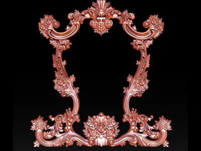 3D Frame - Wood Carving STL Model for CNC Router 3D print model 5