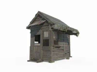 Old style building security booth 3D model