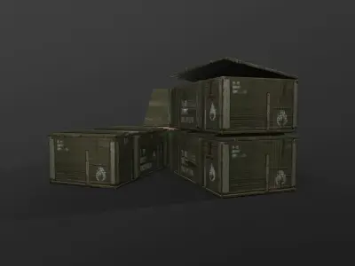 Ammo military box Low-poly 3D model