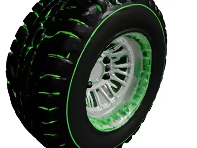Futuristic Glowing OffRoad Wheel 3D model
