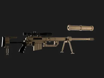 Cheytac M200 Game ready Model Low-poly 3D model Low-poly 3D model