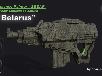 Belarus - Army Camouflage Pattern - SBSAR Material  3D model