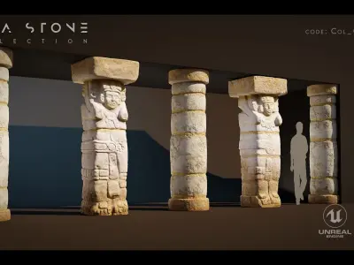 Mayan Stone 04 PBR 4K Low-poly 3D model