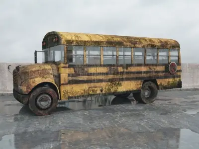 destroyed bus 004 am165 3D model