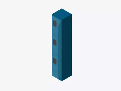 Locker - Metal - Locka - Sports - Triple Tier Low-poly 3D model