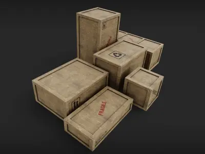 Shipping Cargo Boxes Low-poly 3D model