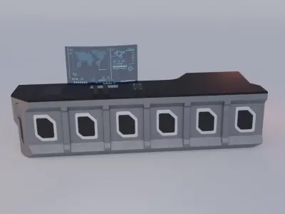 SCI-FI Desk Free low-poly 3D model