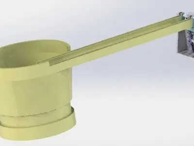 Vibration disc blocking mechanism 3D model