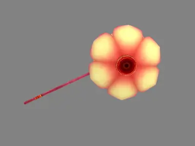 Festive lantern - Lotus Paper Lantern - Candle Low-poly 3D model