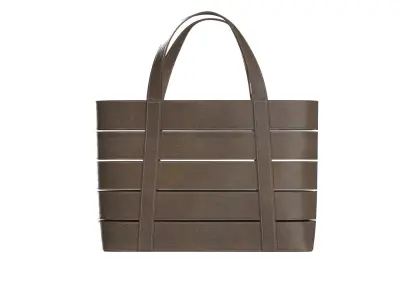 Dark brown Leather Tote Bag 3D model