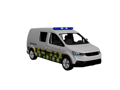 Mini Animal Ambulance 3D Model Compact Veterinary Rescue Vehicle 3D model