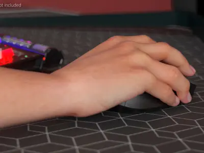 Wireless Productivity Mouse with Side Wheel in Hand 3D model