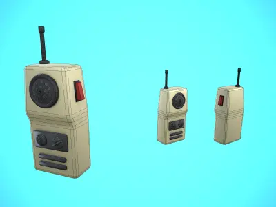 RETRO WALKIE CARTOON STYLIZED Low-poly 3D model