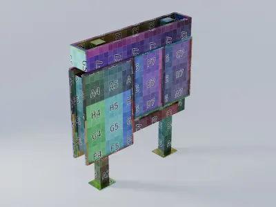 Subway Info Kiosk 4K Low-poly 3D model