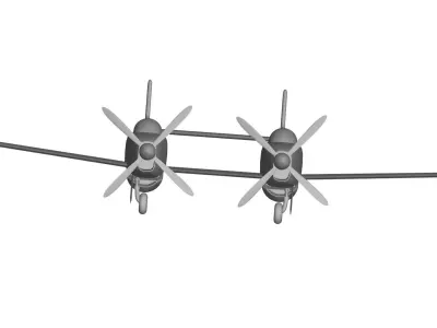North American F-82 Twin Mustang 3D model