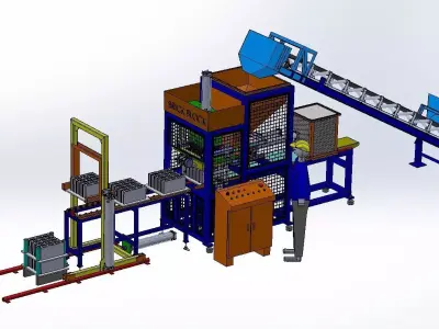 Brick block machine 1 Free 3D model