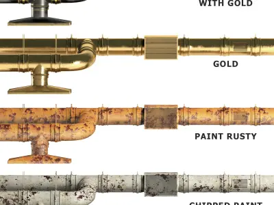 Parts Ventilation System Set 01 Low-poly 3D model