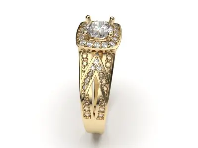 solitaire with ring sizes  8 part S102 3D print model