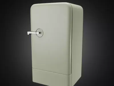 Vintage old refrigerator or fridge 3D model