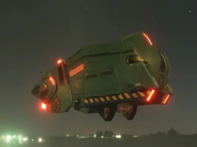 War Spaceship Low-poly 3D model