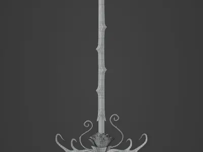 Melee weapon made in the style of a rose game ready Free 3D model