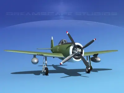 Republic P-47D Thunderbolt V08 3D model
