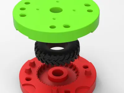 Mold for diecast military Ural tire OI-25 Scale 1 to 25 3D print model