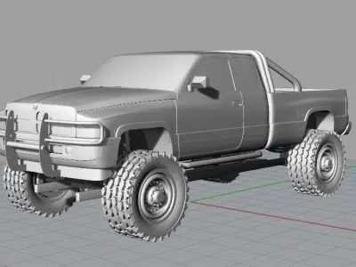 1996 Dodge Ram 1500 LIFTED Free 3D print model