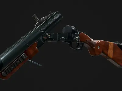 Double Barreled Shotgun Low-poly 3D model