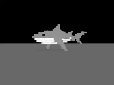 Voxel Shark  Low-poly 3D model