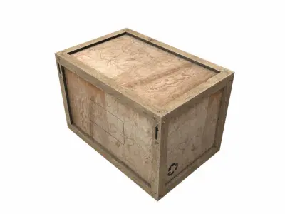 Old Wooden Cargo Crate 1 PBR Low-poly 3D model