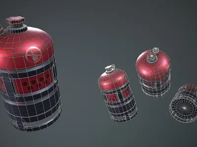 GAS TANK STYLIZED CARTOON Low-poly 3D model