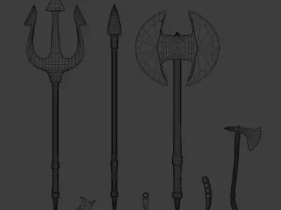 3D MODEL WEAPON PACK LOWPOLY  Low-poly 3D model