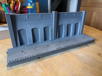 Model Railway Platform Arched Retaining Wall 3D print model