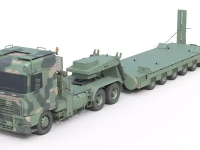 DAF Tropco Truck with Trolley   Low-poly 3D model
