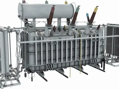 Main Transformer Of Power Station 1 3D model