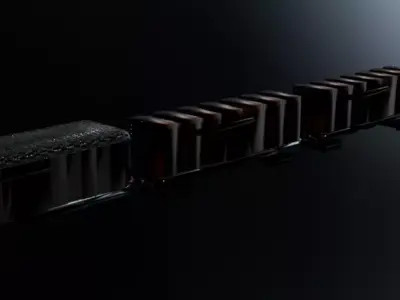Pack 3 lot wagon ressource Low-poly 3D model
