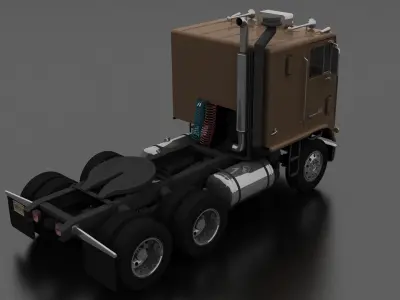 W-Series WT-9000 Semi Truck 1974 Low-poly 3D model